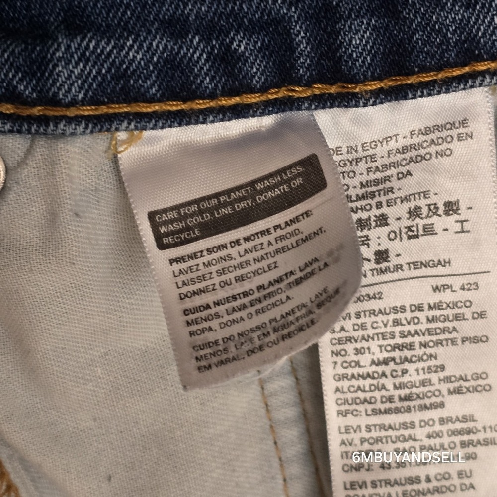 Levis 505 Regular Fit Straight Leg Jeans Mens 42x32 Medium Wash Blue 00505-1649 - Picture 9 of 16